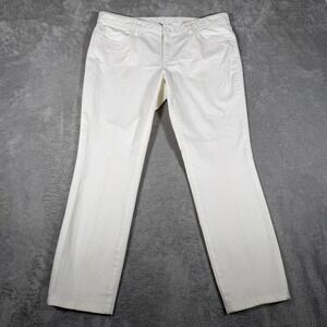 Tory Burch Jeans‎ Womens 32 White Cropped Skinny Low Rise Denim Pants